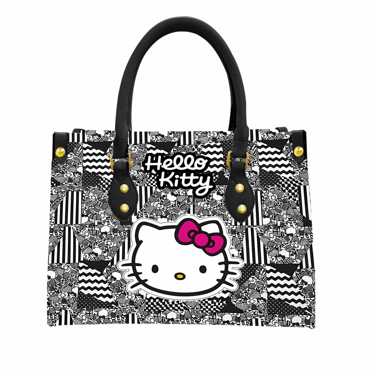 Sanario Hello Kitty Women Tote Bag with Black Handles