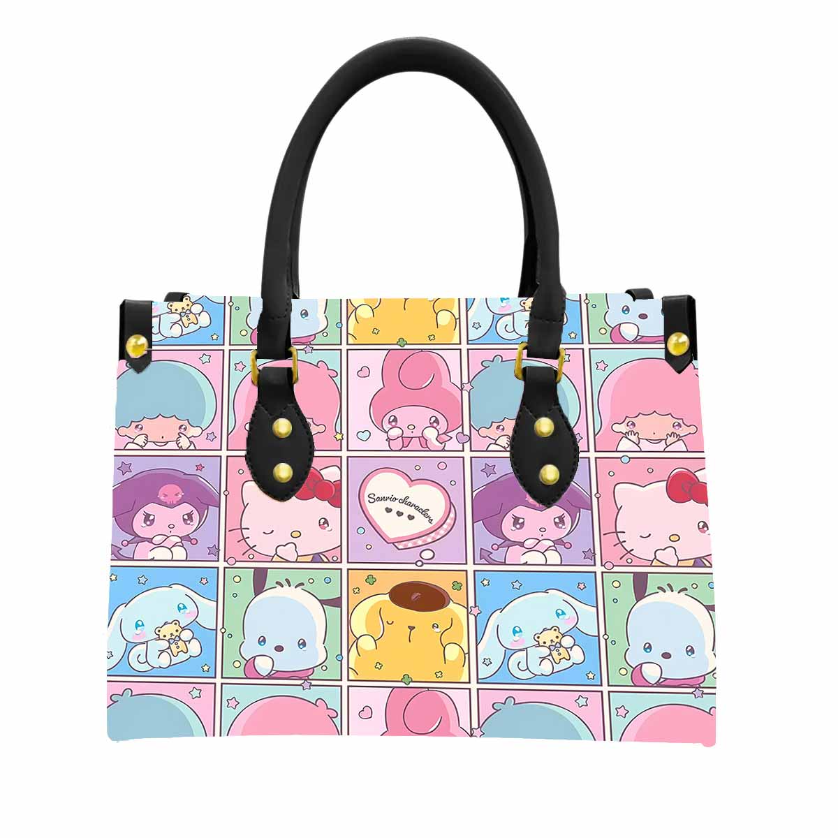 Hello Kitty And Friends Women Tote Bag with Black Handles