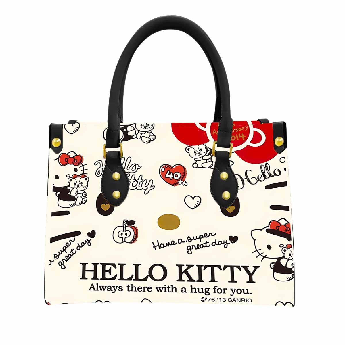 Hello Kitty 40th Anniversary Women Tote Bag with Black Handles