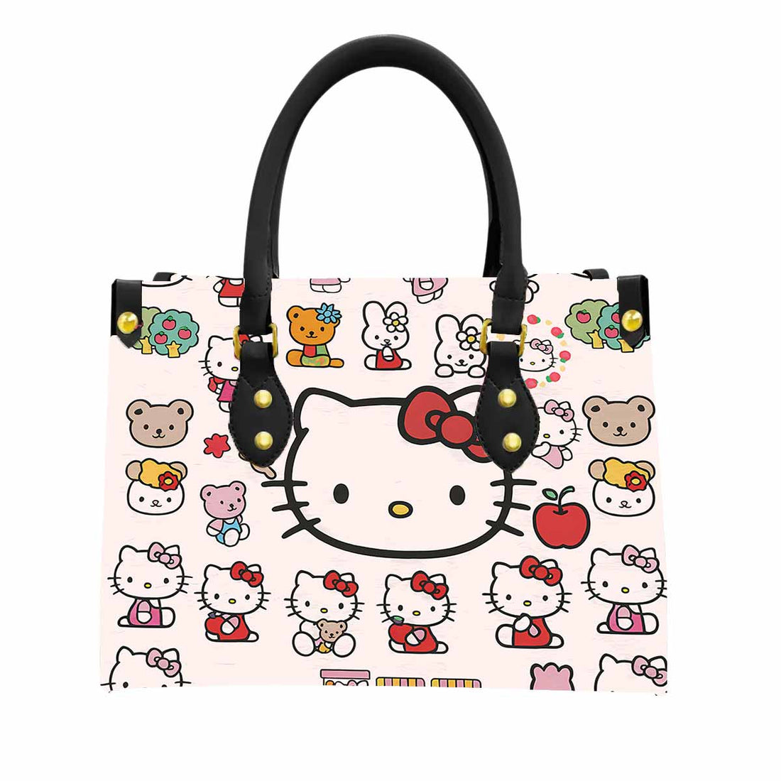 Hello Kitty Cute Pink Women Tote Bag with Black Handles