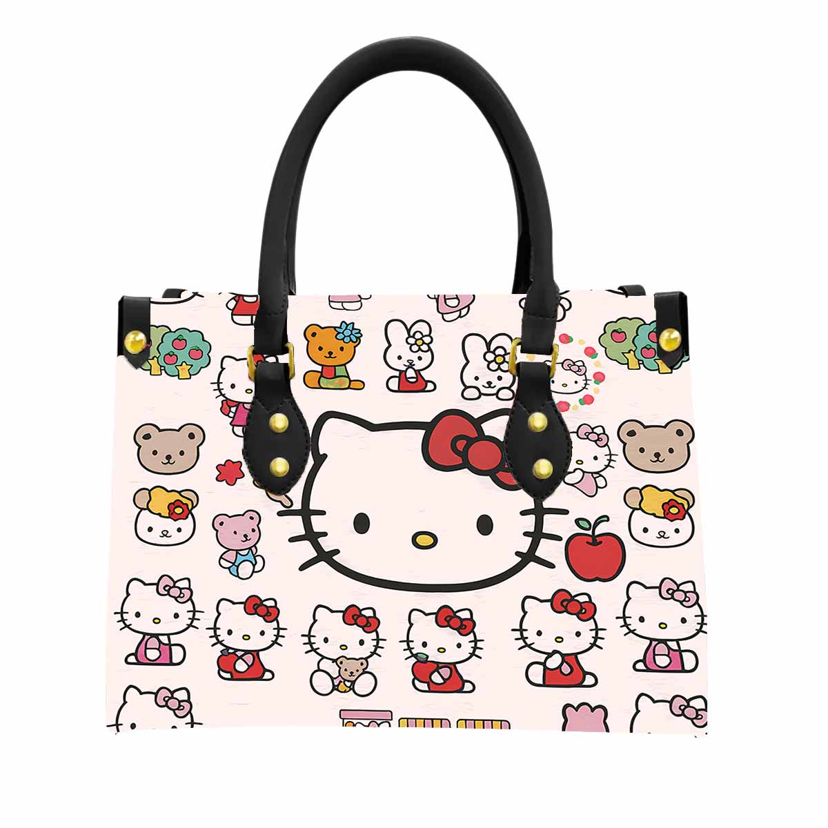 Hello Kitty Cute Pink Women Tote Bag with Black Handles
