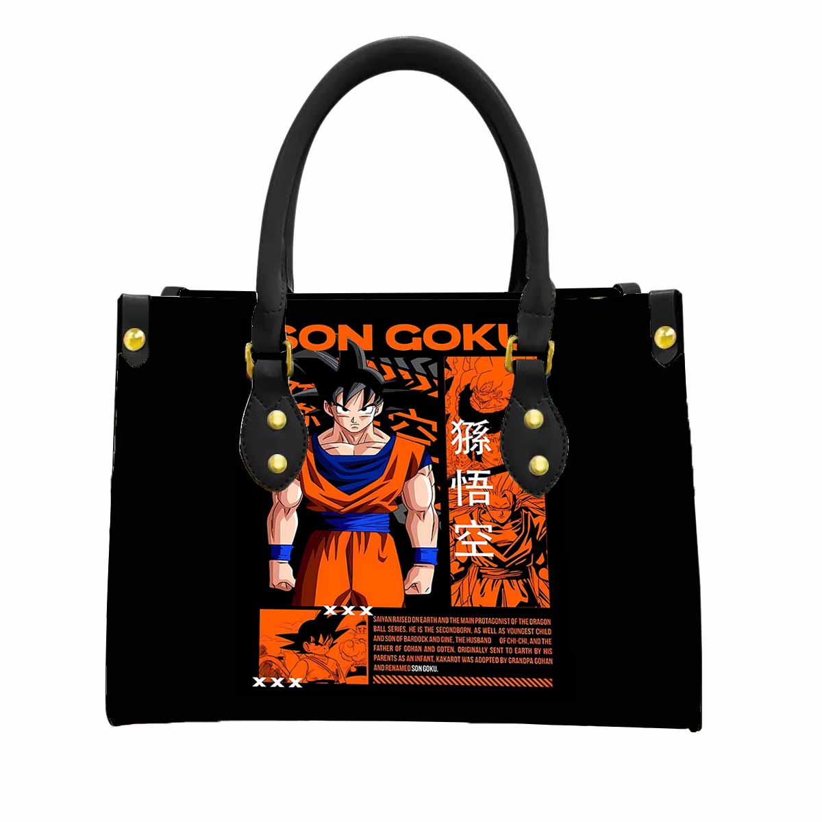 Dragon Ball Son Goku Women Tote Bag with Black Handles