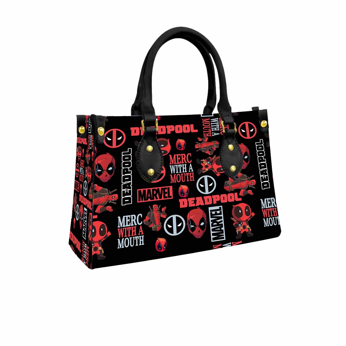 Deadpool Merc with a Mouth Women Tote Bag with Black Handles