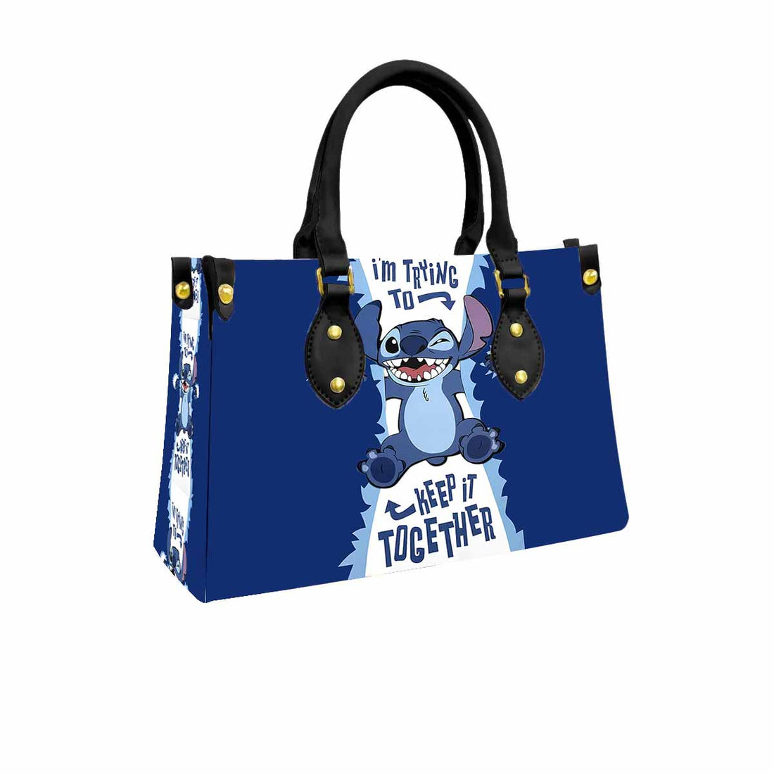 Stitch Keep it Together Women Tote Bag with Black Handles