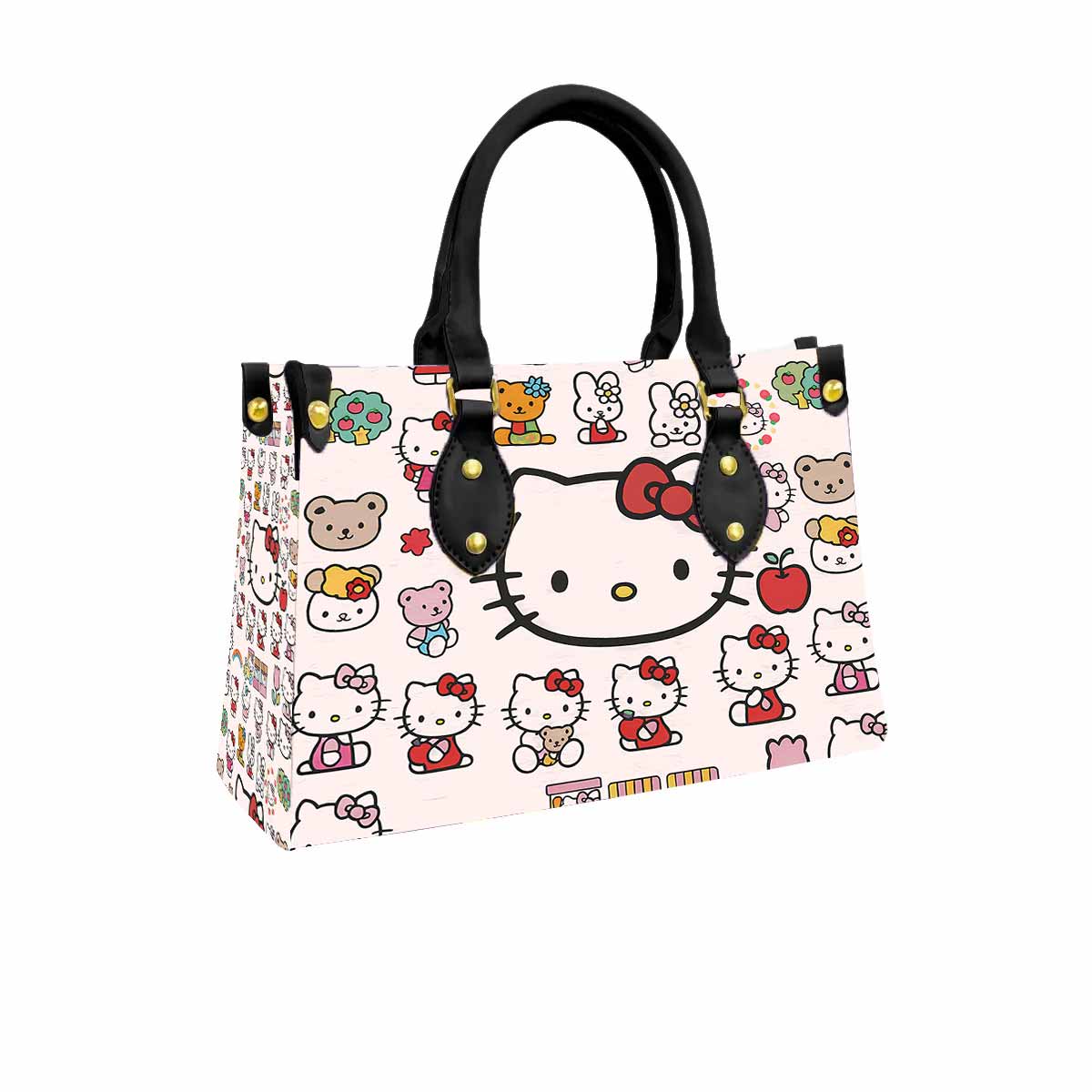 Hello Kitty Cute Pink Women Tote Bag with Black Handles