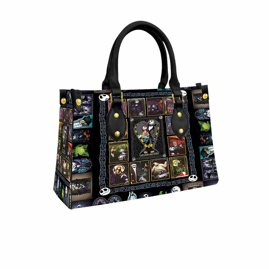 Jack & Sally The Nightmare Before Christmas Women Tote Bag with Black Handles