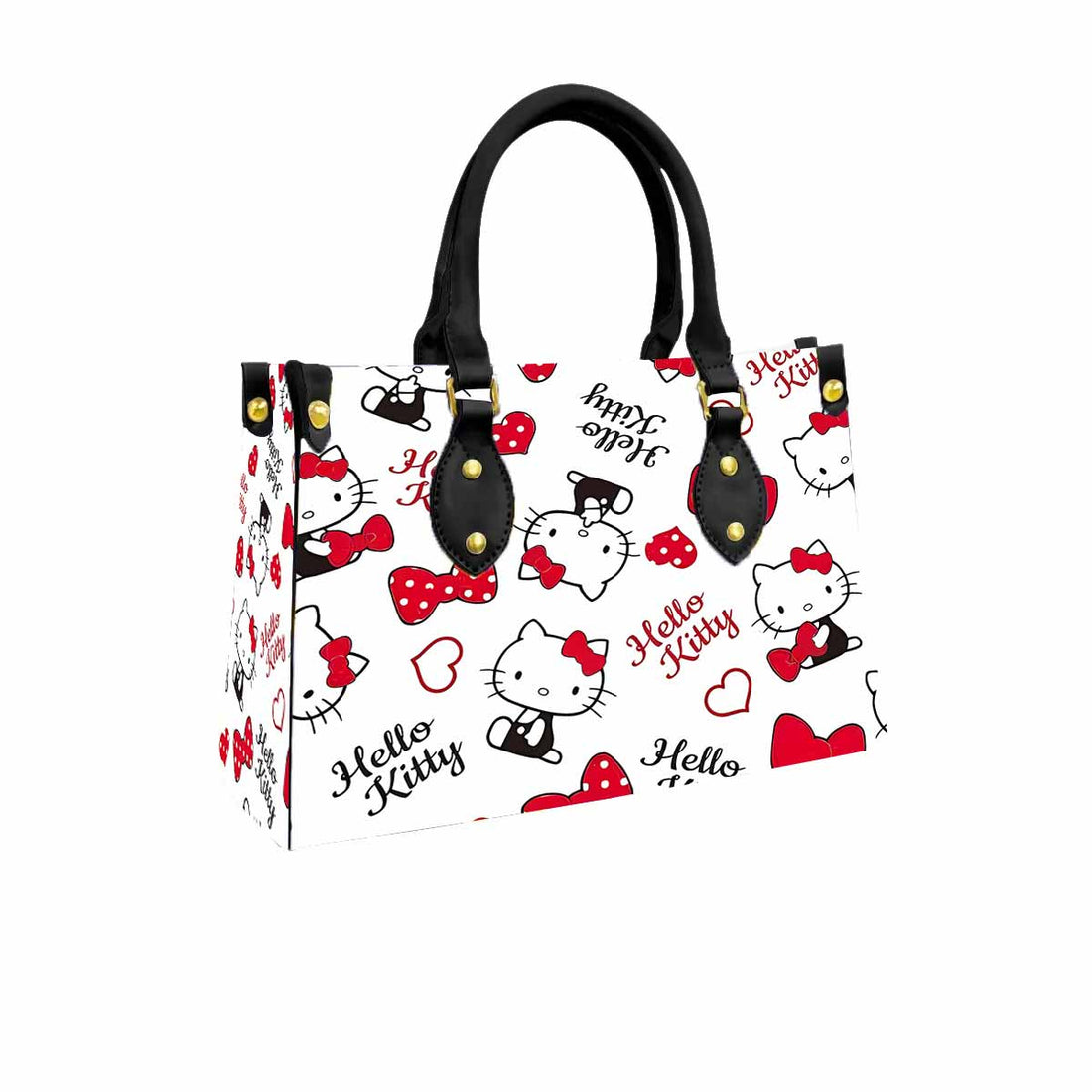 Hello Kitty Red Bow Women Tote Bag with Black Handles