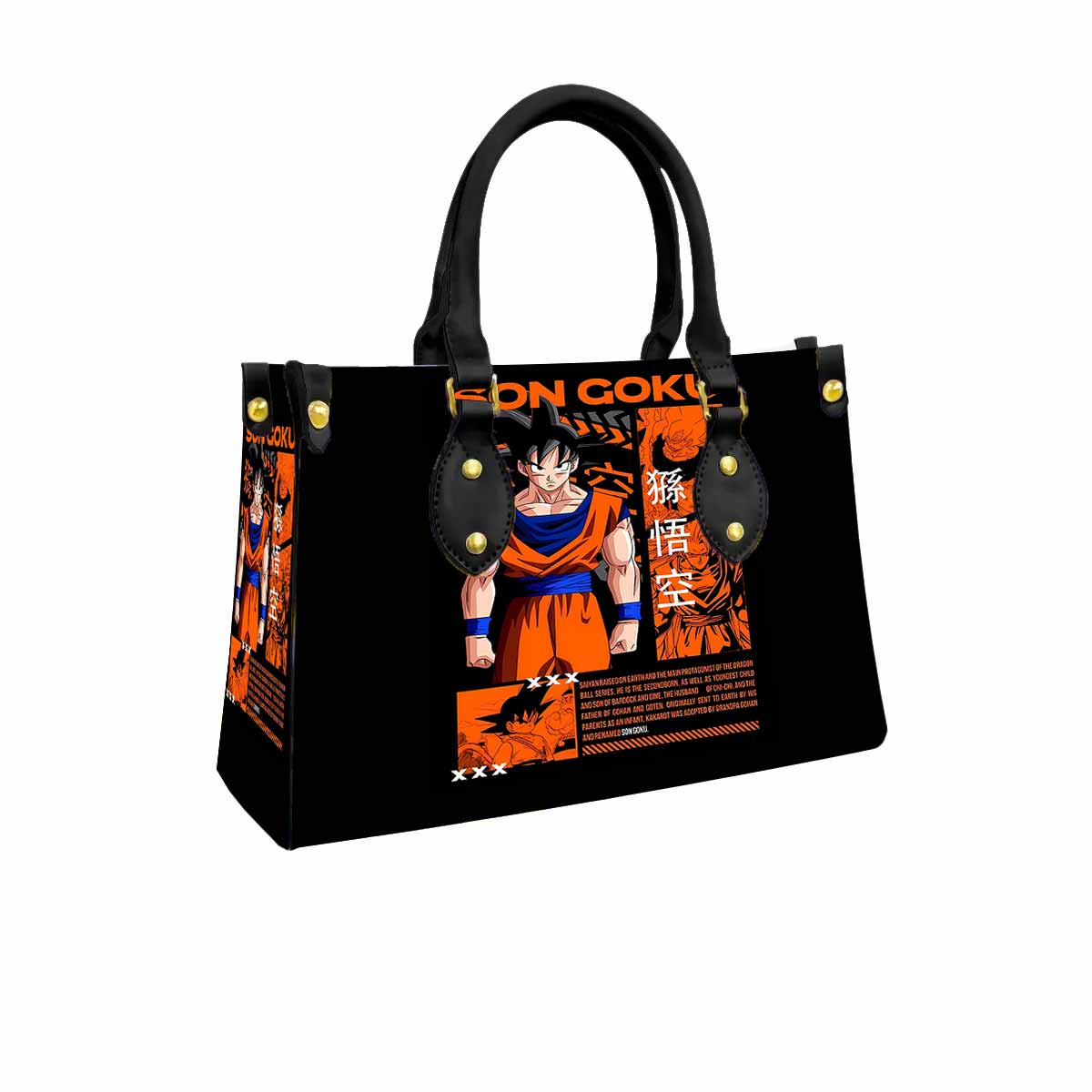 Dragon Ball Son Goku Women Tote Bag with Black Handles