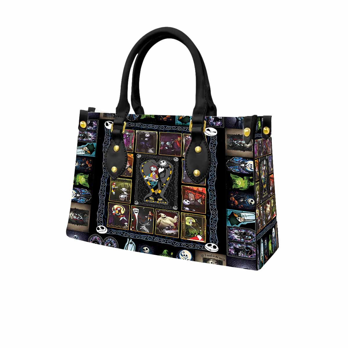 Jack & Sally The Nightmare Before Christmas Women Tote Bag with Black Handles