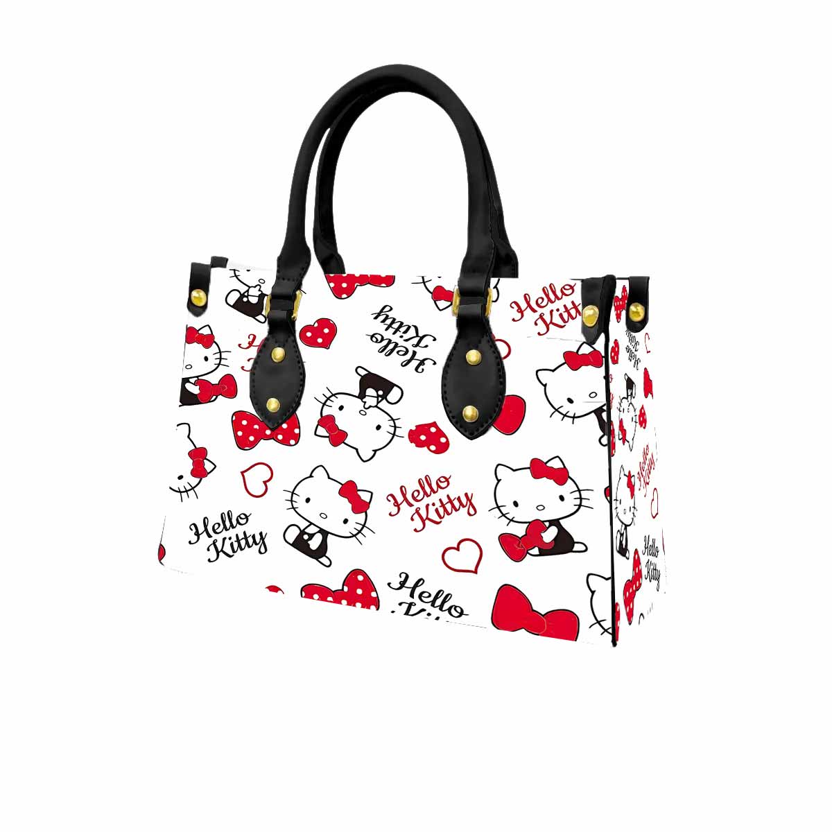 Hello Kitty Red Bow Women Tote Bag with Black Handles
