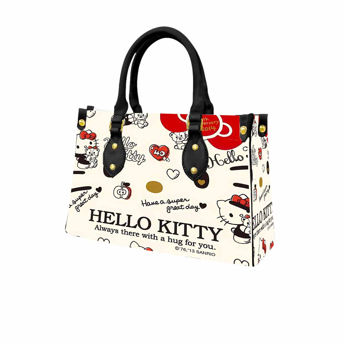 Hello Kitty 40th Anniversary Women Tote Bag with Black Handles