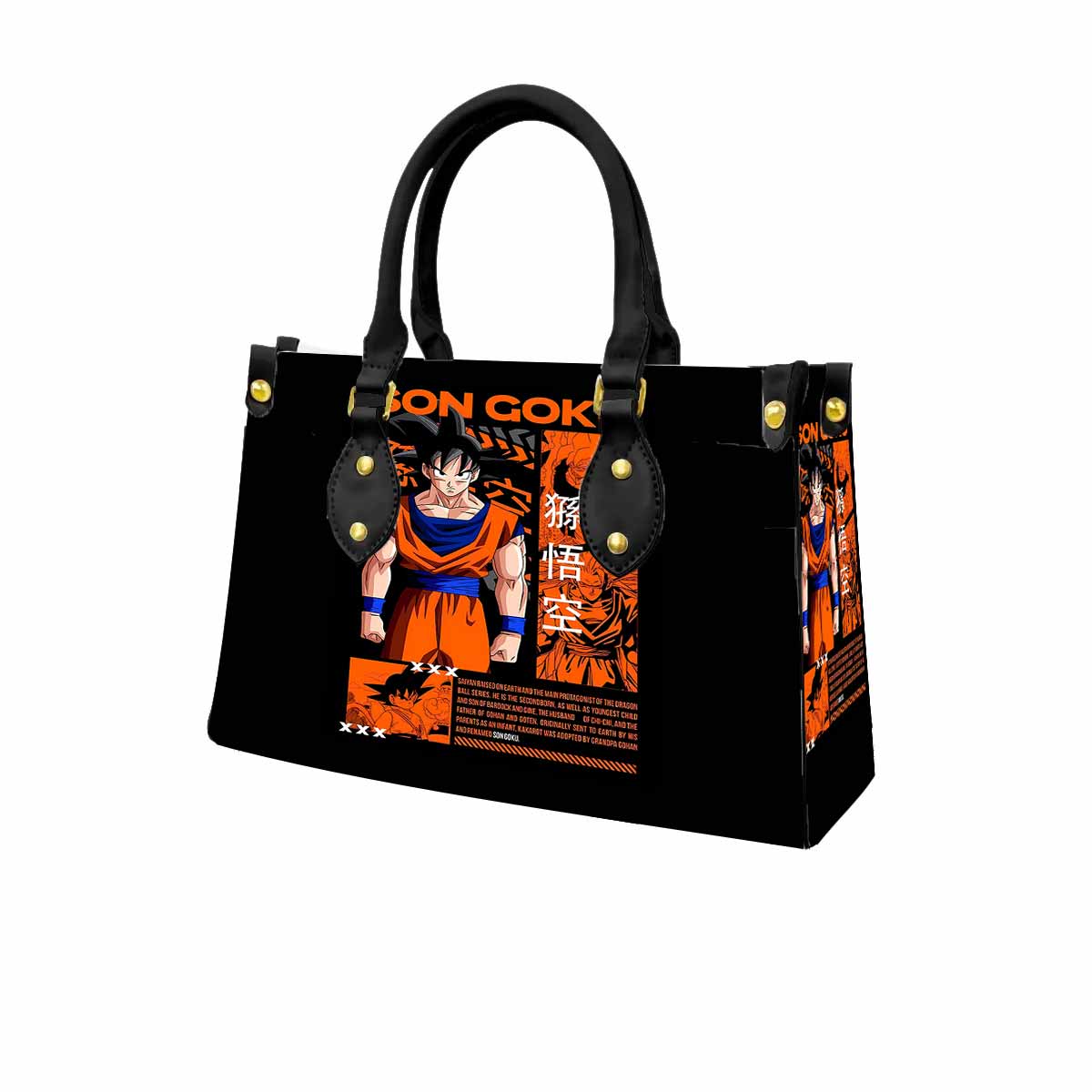 Dragon Ball Son Goku Women Tote Bag with Black Handles