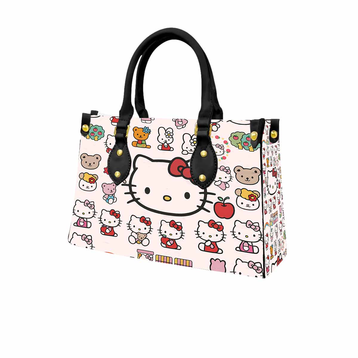 Hello Kitty Cute Pink Women Tote Bag with Black Handles