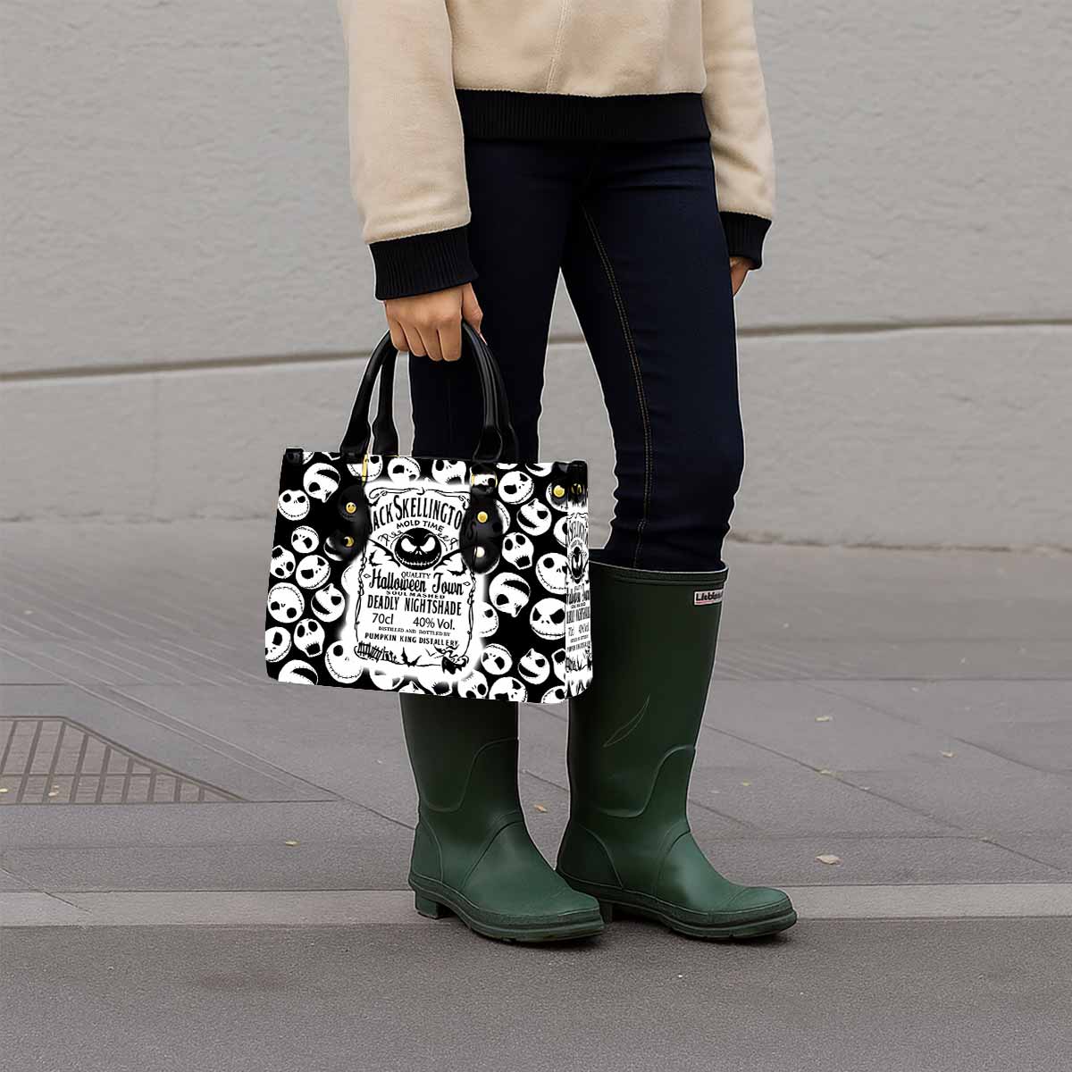 Jack Skellington's Mold Time Women Tote Bag with Black Handles