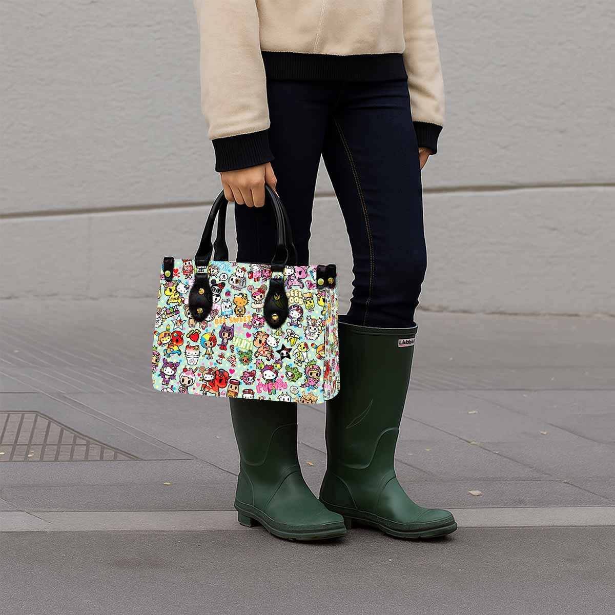 Hello Kitty Joyful Women Tote Bag with Black Handles