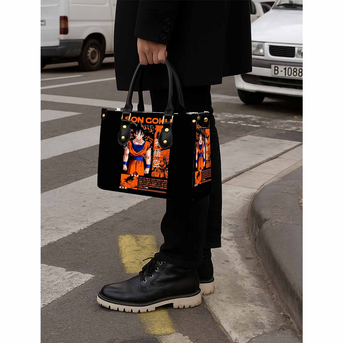 Dragon Ball Son Goku Women Tote Bag with Black Handles