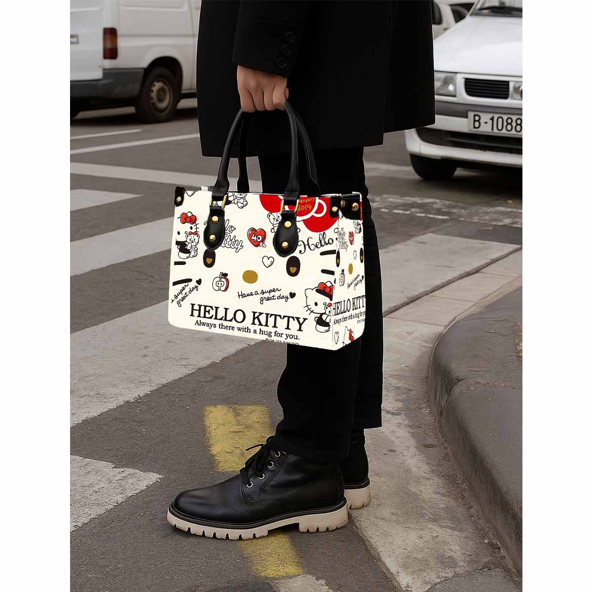 Hello Kitty 40th Anniversary Women Tote Bag with Black Handles