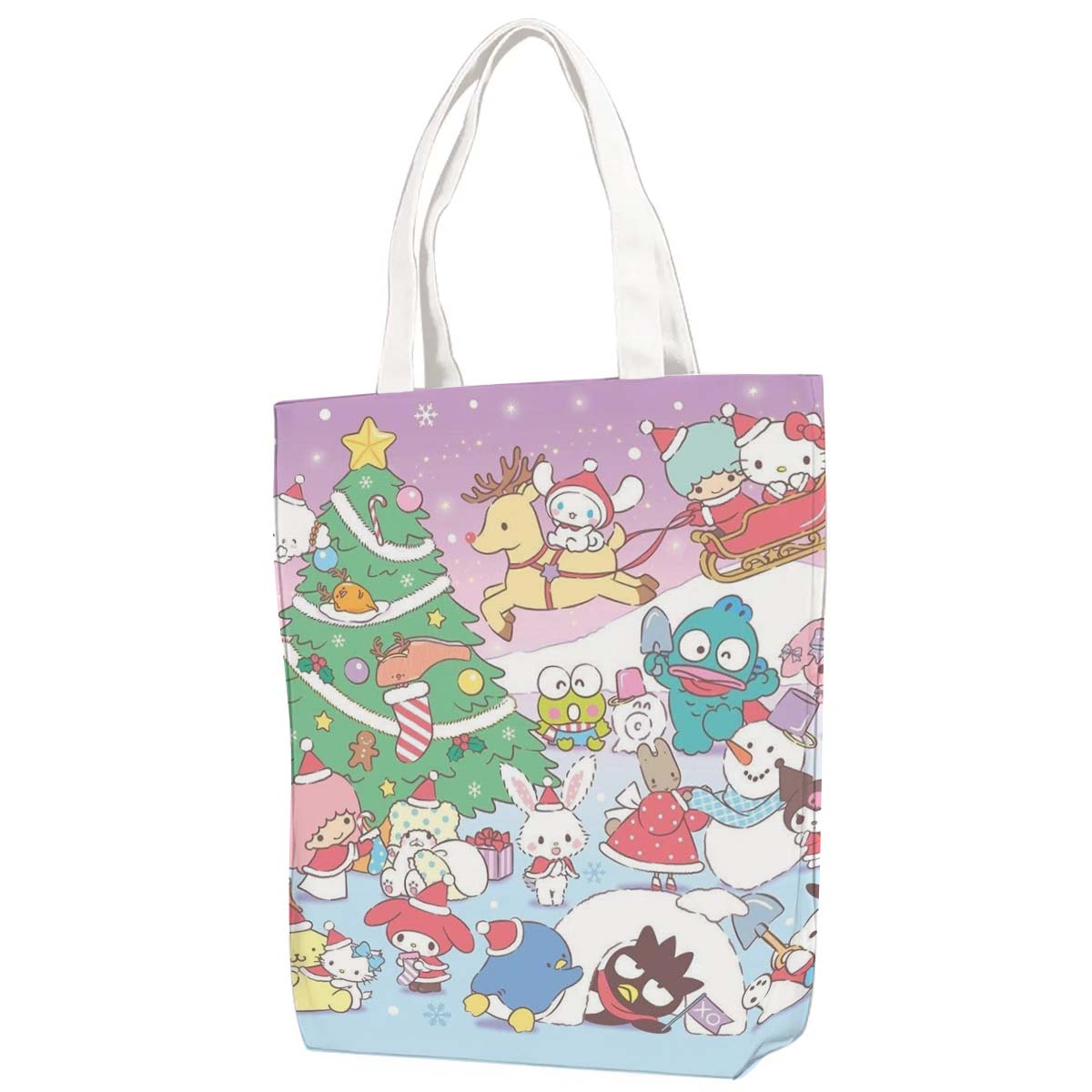 Christmas Hello Kitty Canvas Bag with Shoulder Strap - Image 1