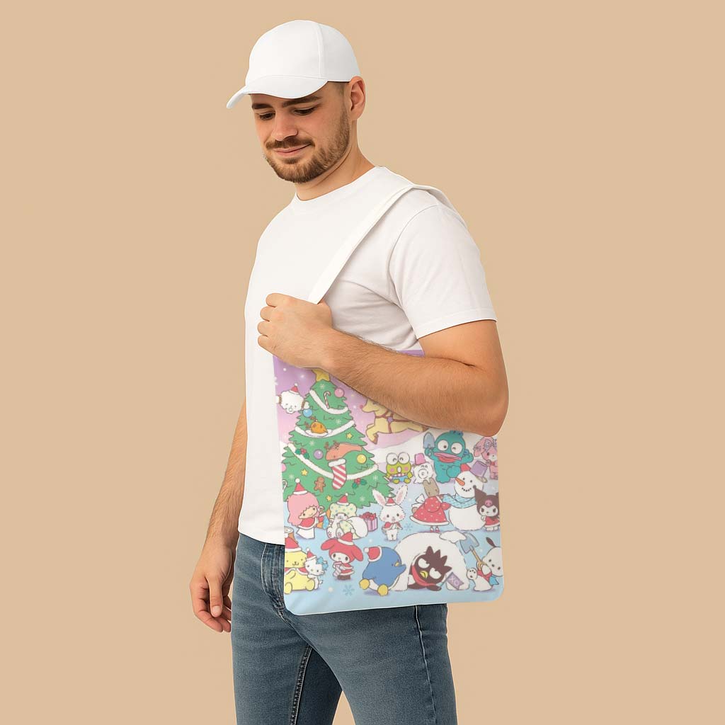 Christmas Hello Kitty Canvas Bag with Shoulder Strap - Image 3