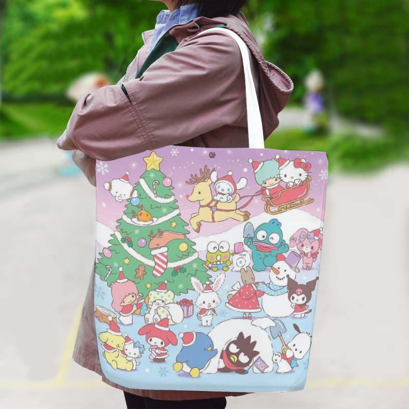 Christmas Hello Kitty Canvas Bag with Shoulder Strap - Image 4