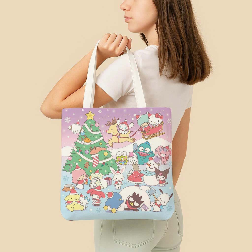 Christmas Hello Kitty Canvas Bag with Shoulder Strap - Image 5