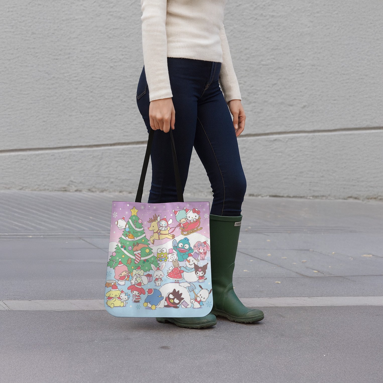 Christmas Hello Kitty Canvas Tote Bag - Image 3