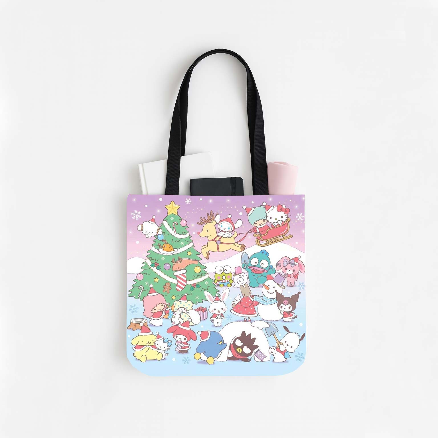 Christmas Hello Kitty Canvas Tote Bag - Image 6