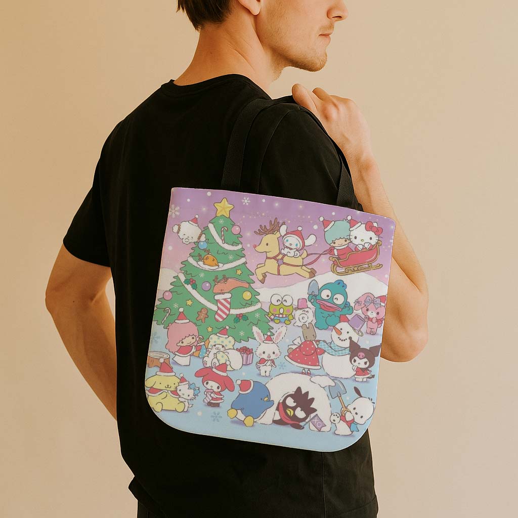 Christmas Hello Kitty Canvas Tote Bag - Image 4
