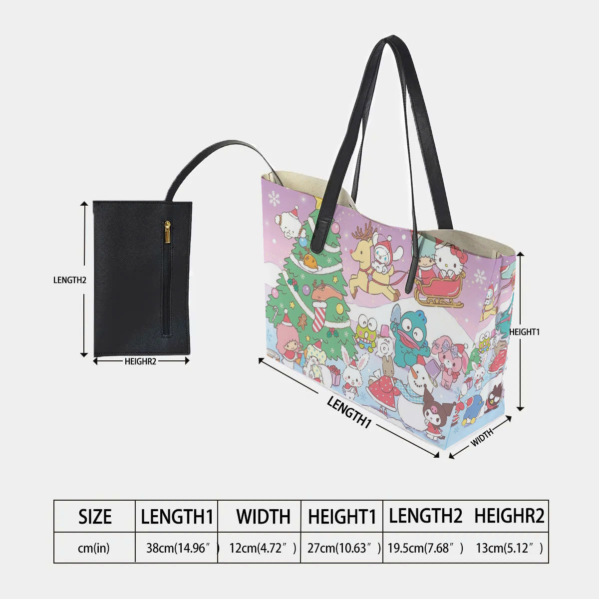 Christmas Hello Kitty Hand Bag and Mini Purse Set - Image 2