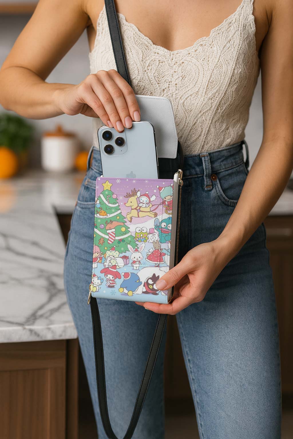 Christmas Hello Kitty Mobile Phone Chest Bag - Image 5