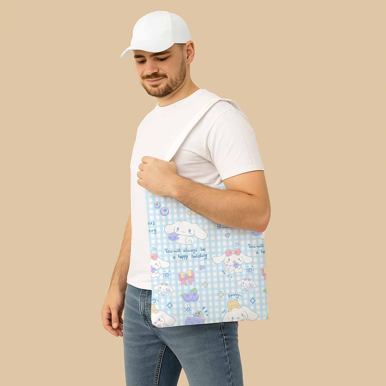 Cinnamoroll Blueberry Canvas Bag with Shoulder Strap