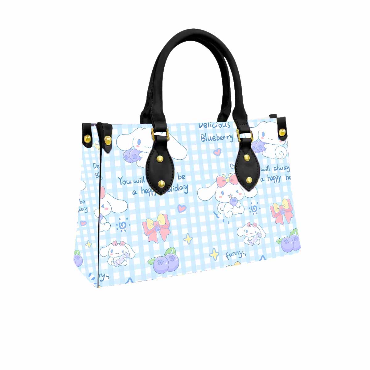 Cinnamoroll Blueberry Women Tote Bag with Black Handles