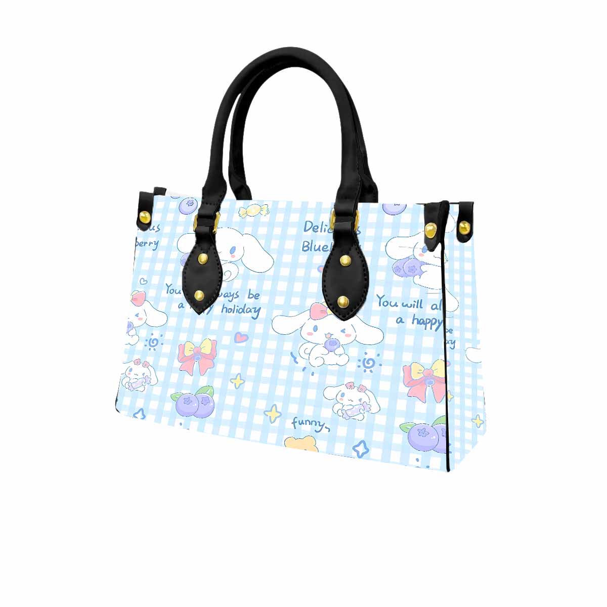 Cinnamoroll Blueberry Women Tote Bag with Black Handles