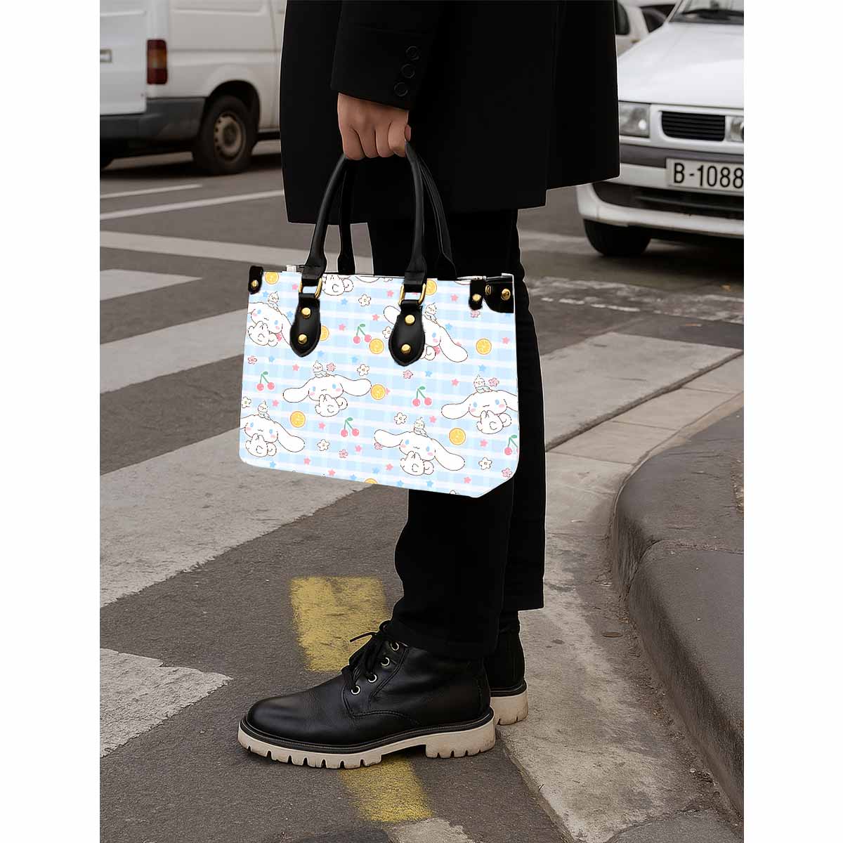 Cinnamoroll Cherry Women Tote Bag with Black Handles