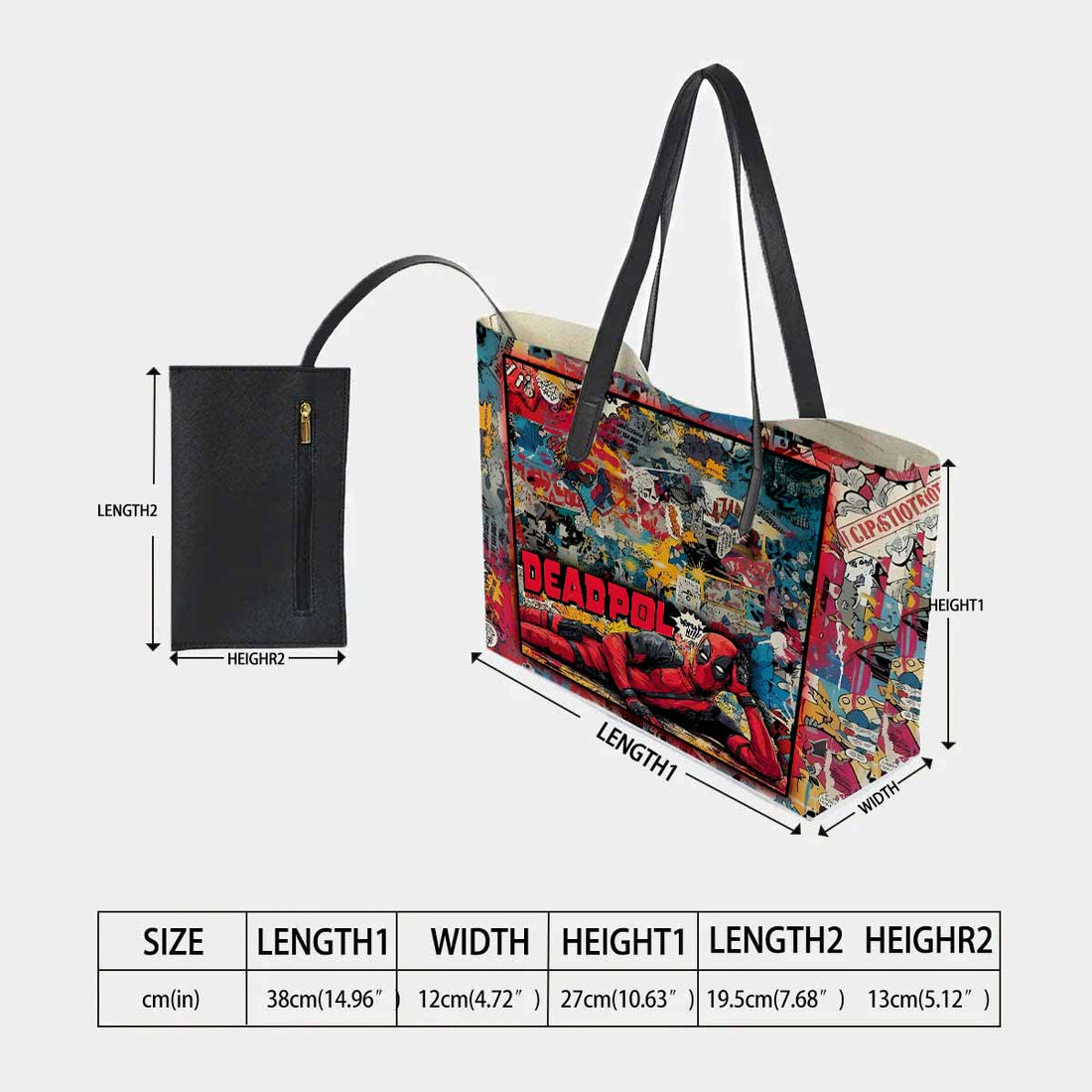 Deadpool Hand Bag and Mini Purse Set