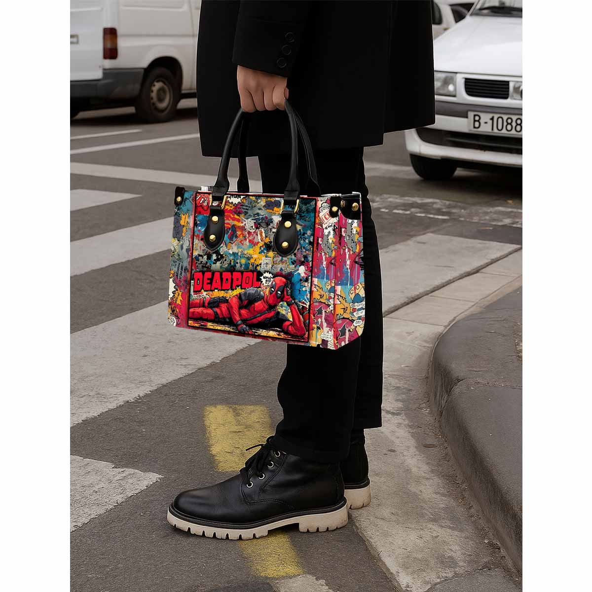 Deadpool Women Tote Bag with Black Handles