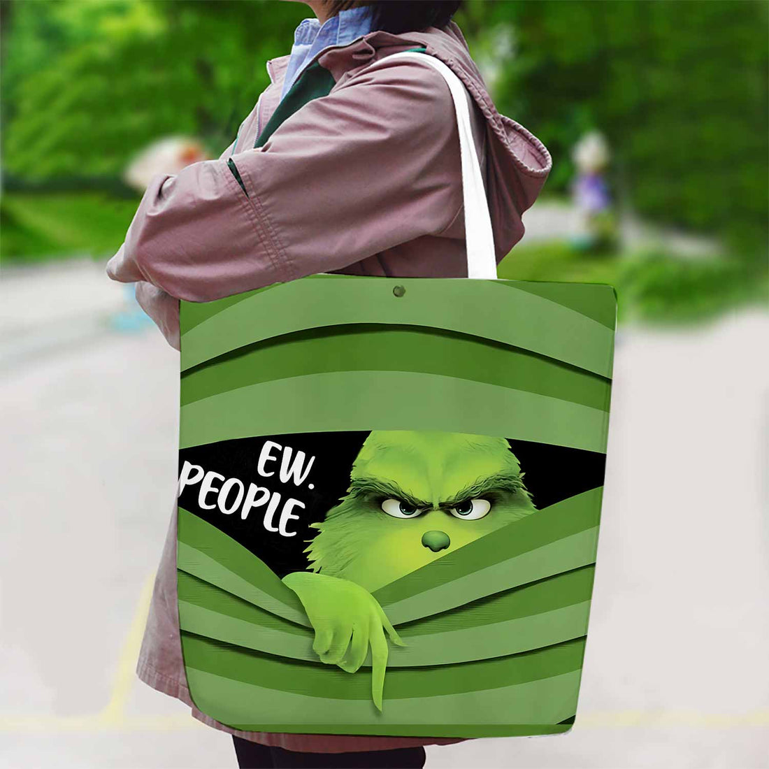 Ew People Grinch Canvas Bag with Shoulder Strap