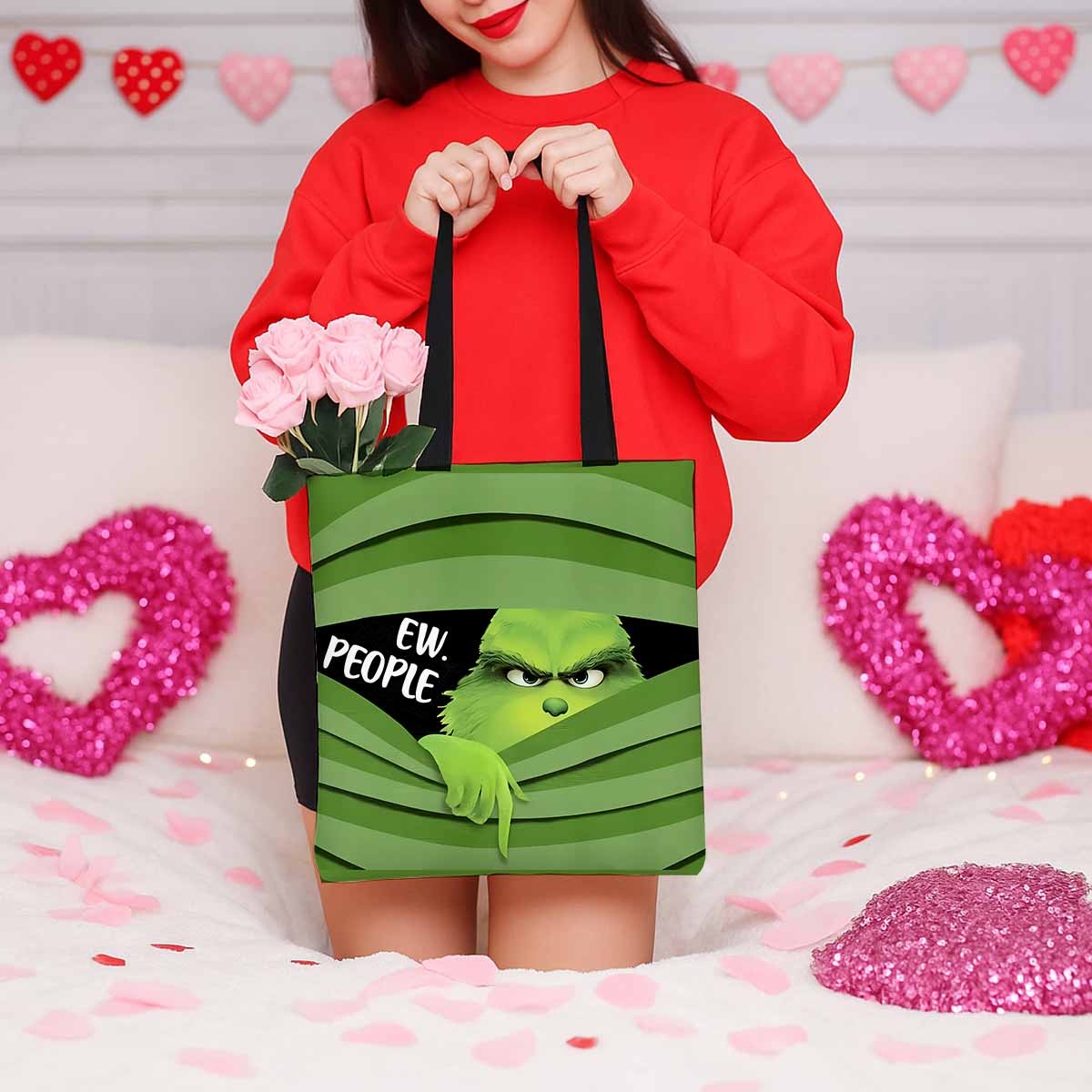 Ew People Grinch Canvas Tote Bag