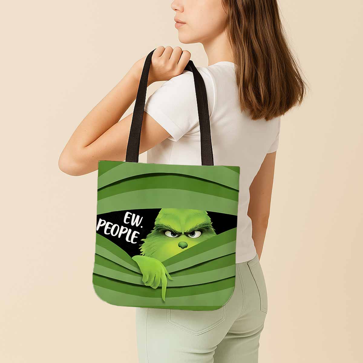 Ew People Grinch Canvas Tote Bag