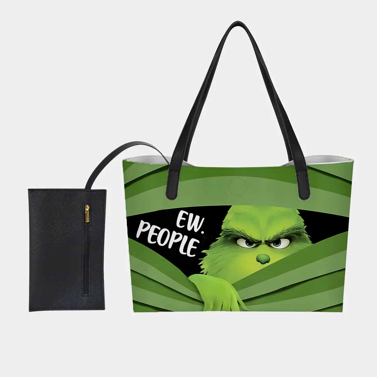 Ew People Grinch Hand Bag and Mini Purse Set