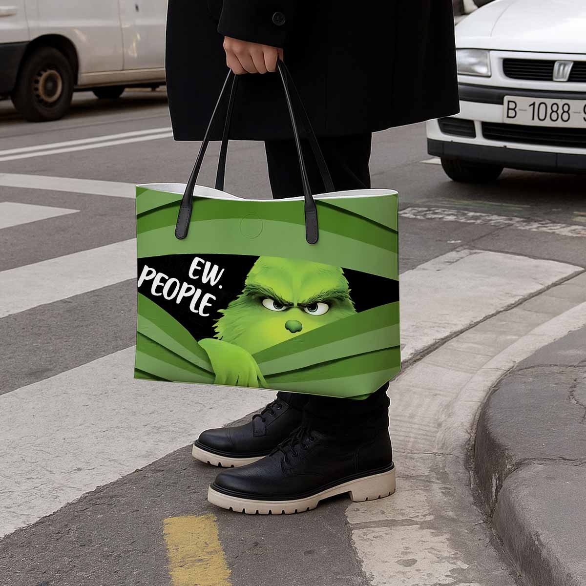 Ew People Grinch Hand Bag and Mini Purse Set
