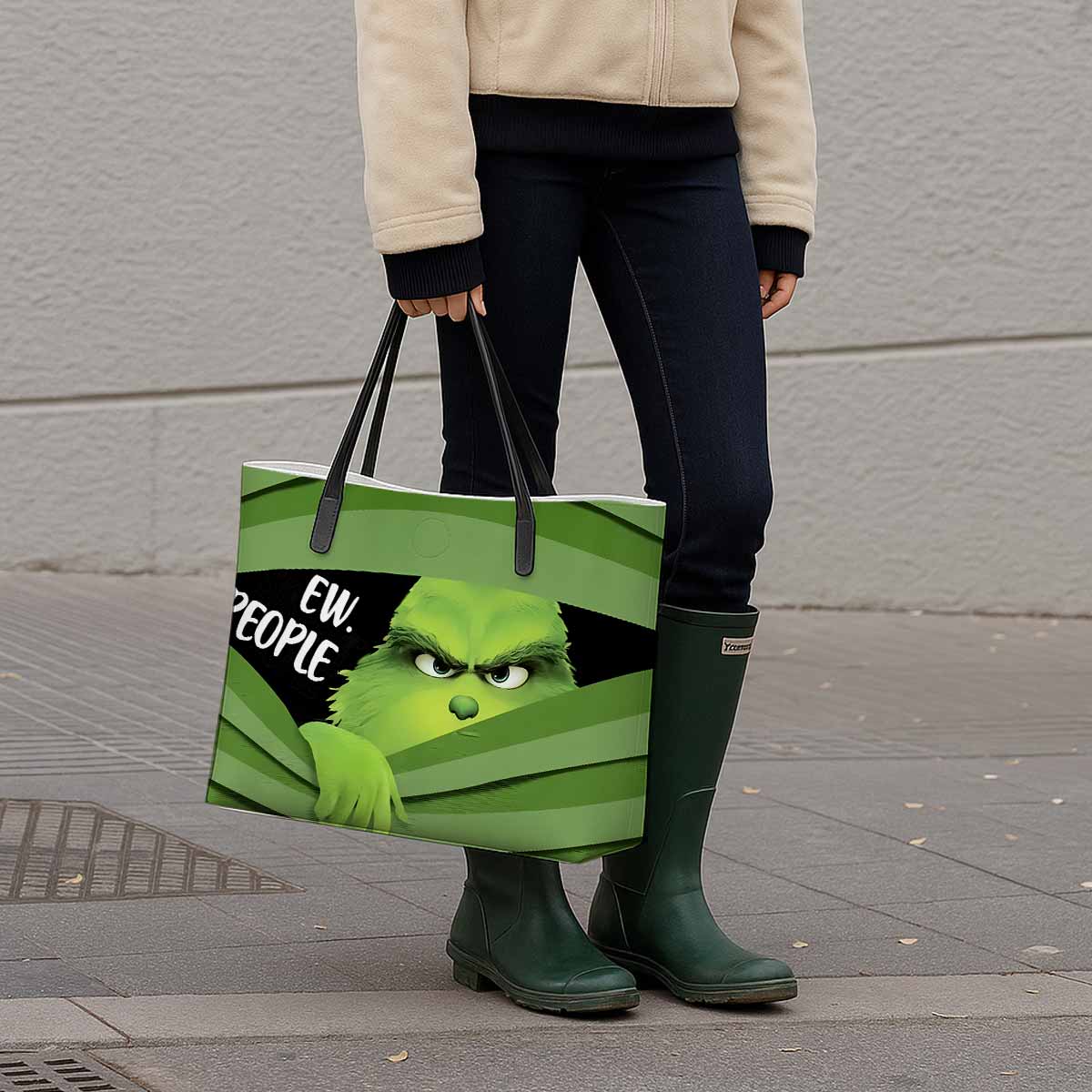 Ew People Grinch Hand Bag and Mini Purse Set