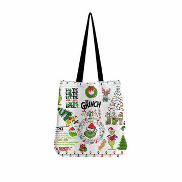 Grinch Hate Loathe Entirely Canvas Tote Bag