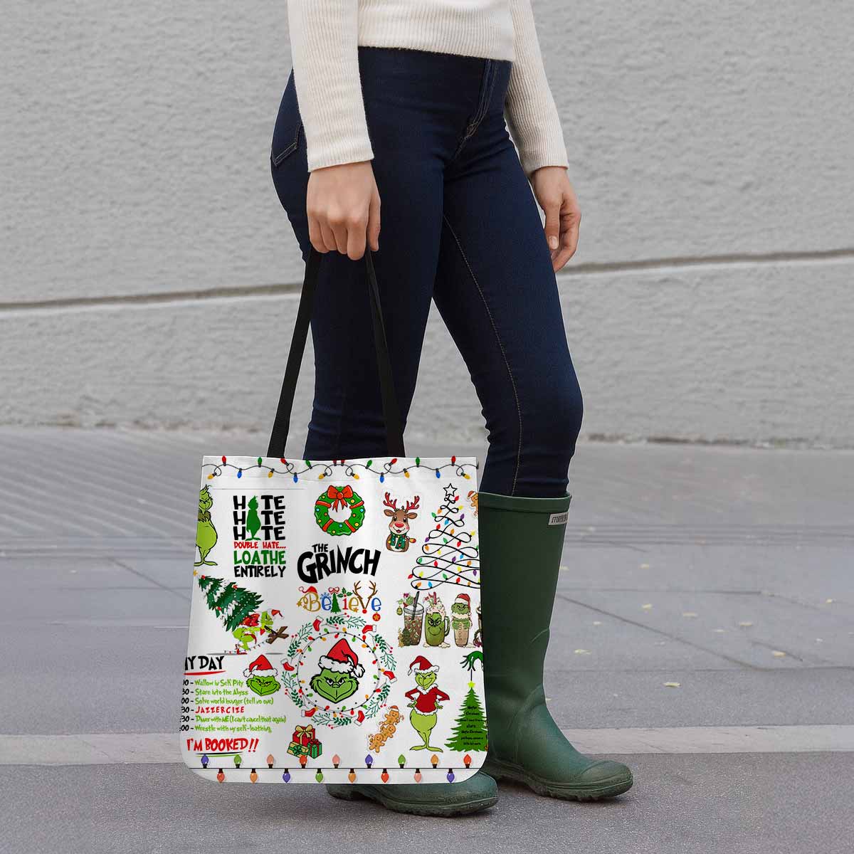 Grinch Hate Loathe Entirely Canvas Tote Bag