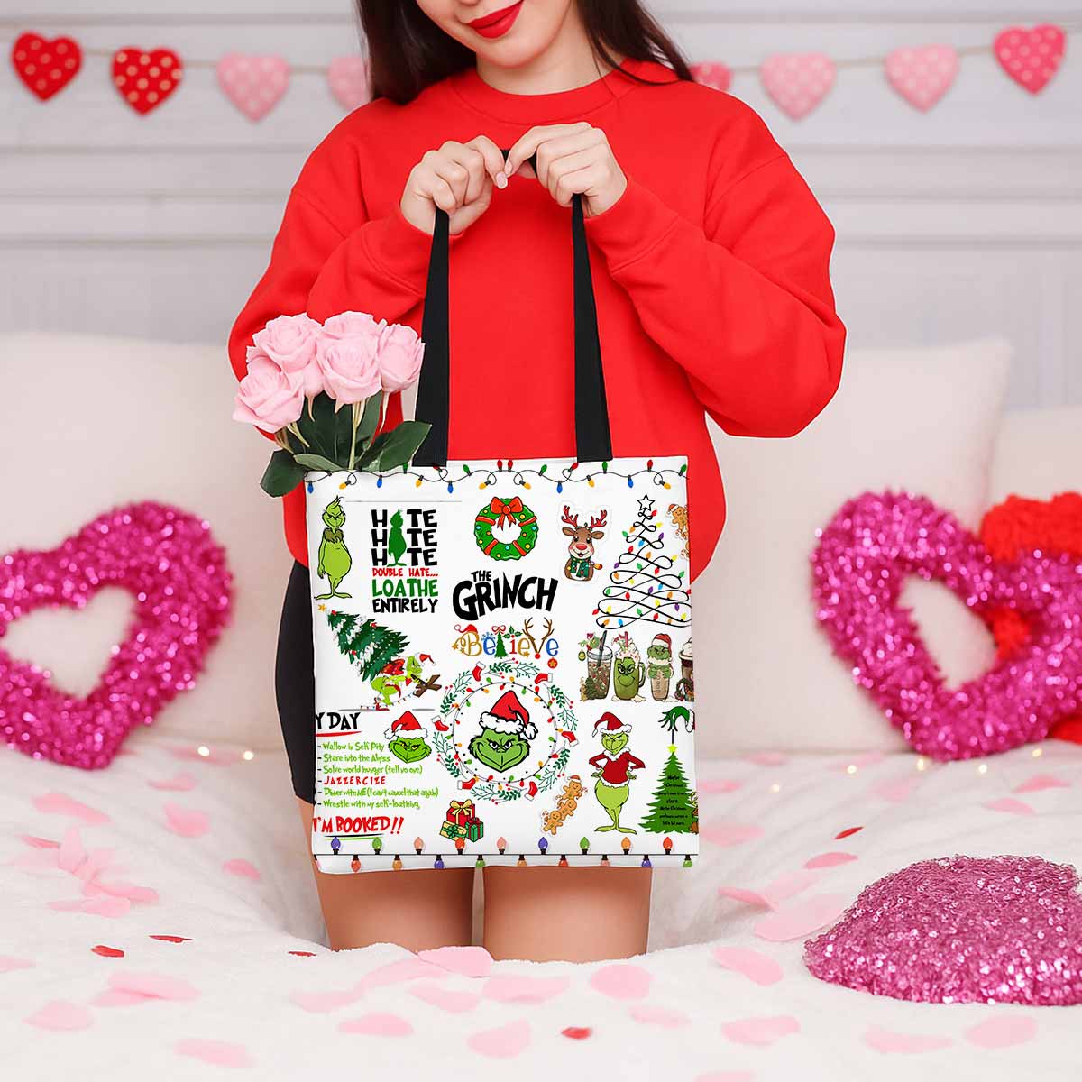 Grinch Hate Loathe Entirely Canvas Tote Bag