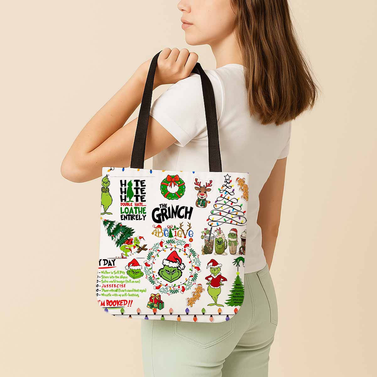 Grinch Hate Loathe Entirely Canvas Tote Bag