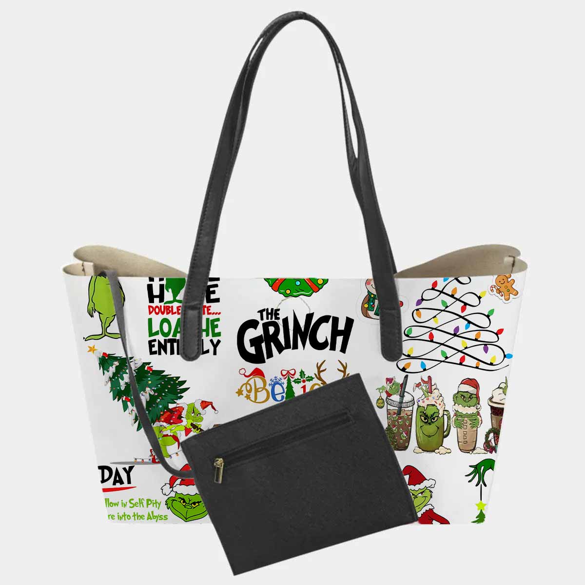 Grinch Hate Loathe Entirely Hand Bag and Mini Purse Set