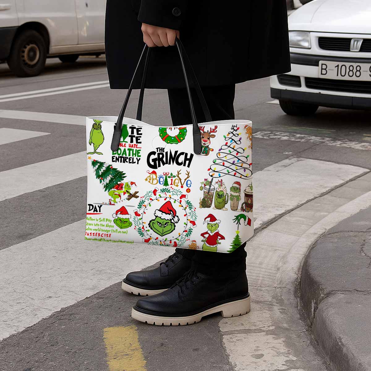 Grinch Hate Loathe Entirely Hand Bag and Mini Purse Set