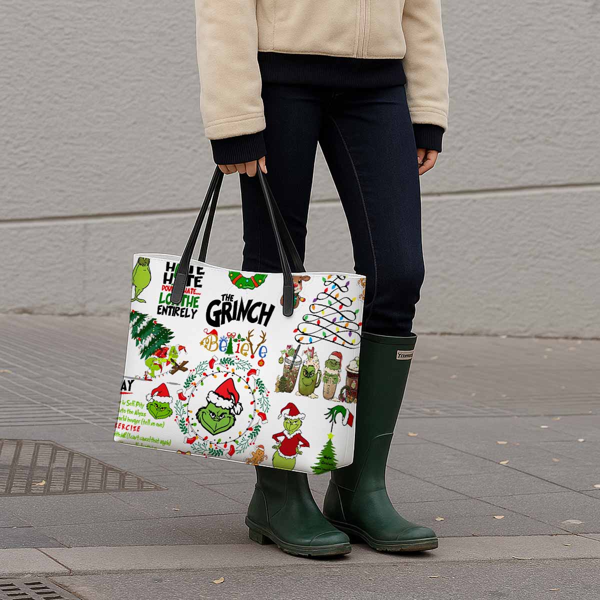 Grinch Hate Loathe Entirely Hand Bag and Mini Purse Set