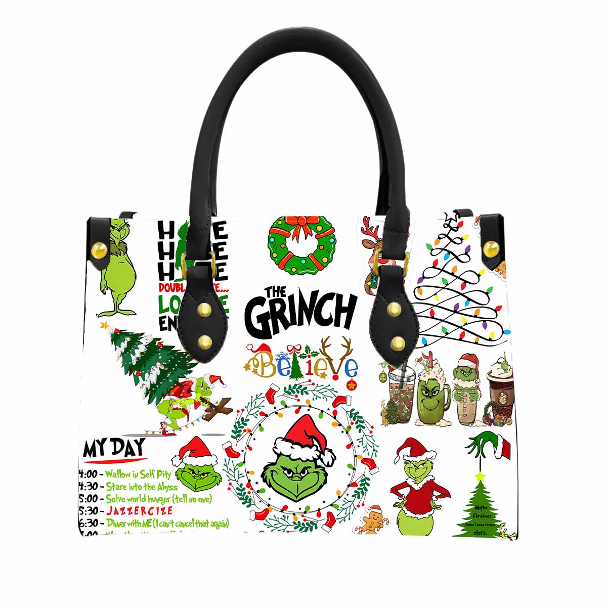 Grinch Hate Loathe Entirely Women Tote Bag with Black Handles